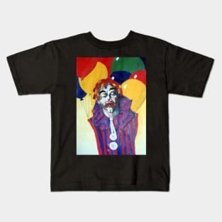 Rainbow Clown with Balloons- Painting by Avril Thomas Adelaide Artist Kids T-Shirt